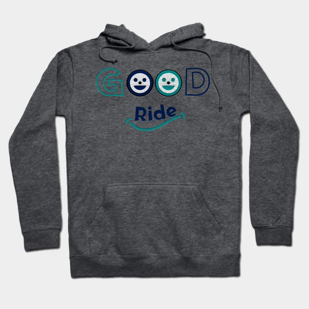 Phrase Good cycling route. Motivational phrase for cycling lovers. Hoodie by Rebeldía Pura